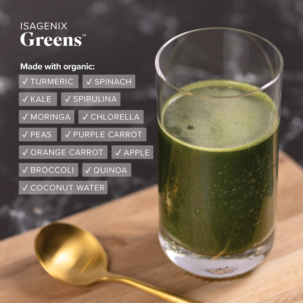 Isagenix Moringa Greens 372g avec fruits frais