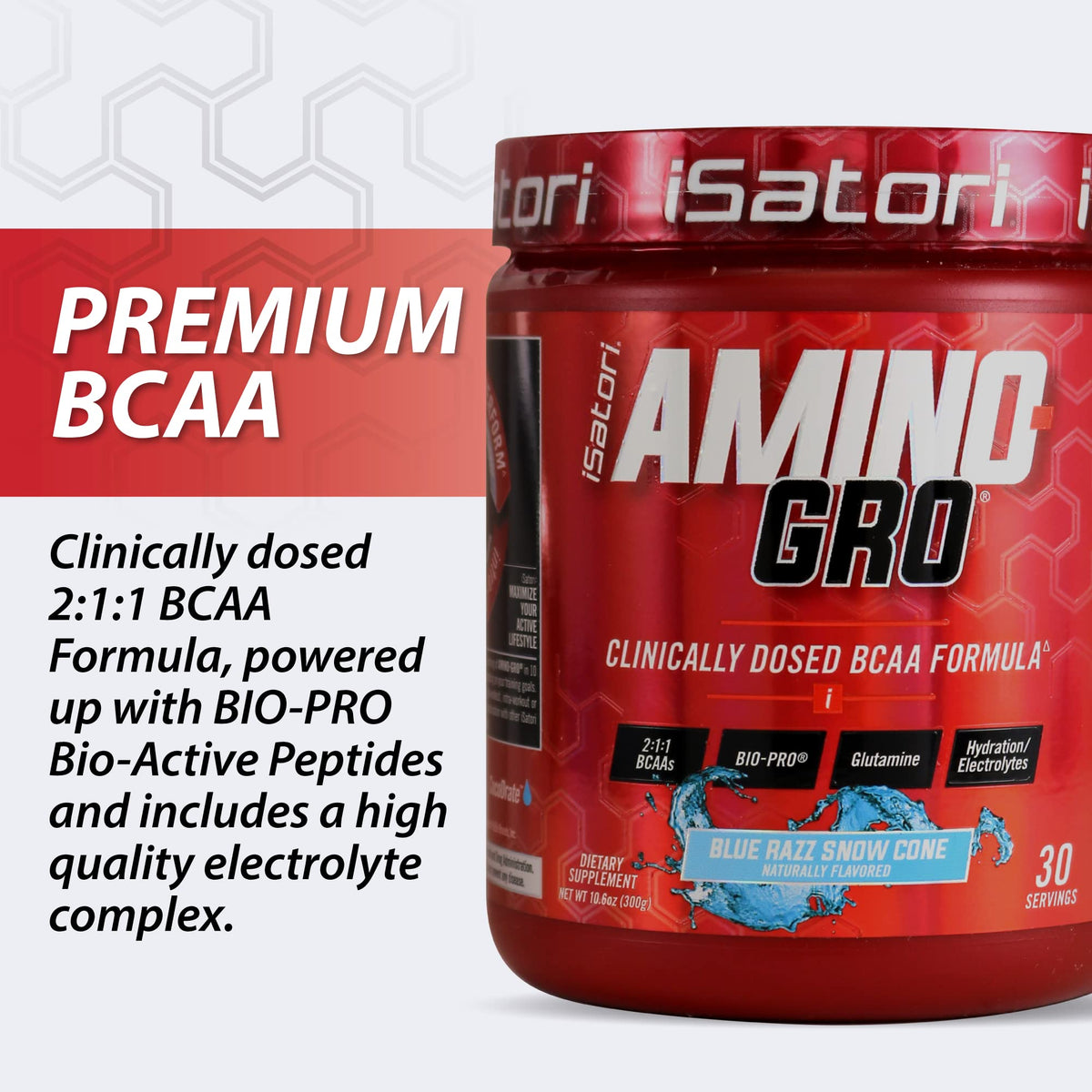 iSatori Amino-GRO BCAA Poudre dans un environnement de gym