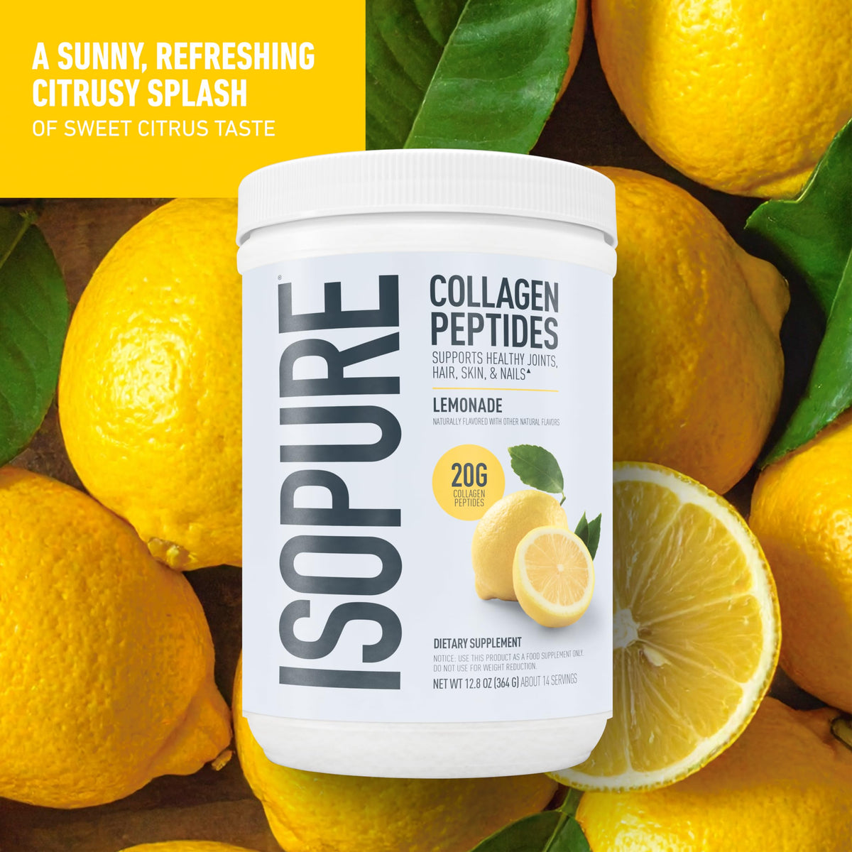 Isopure Poudre de Collagène 20g mélangée dans un smoothie