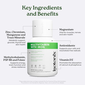 Isotonix Multivitamin avec Fer, poudre isotoniques dans un verre
