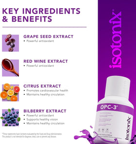 Isotonix OPC-3 étiquette détaillant les ingrédients