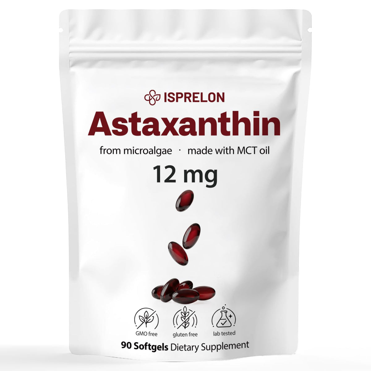 Isprelon Astaxanthin 12mg 90 gélules vue de face