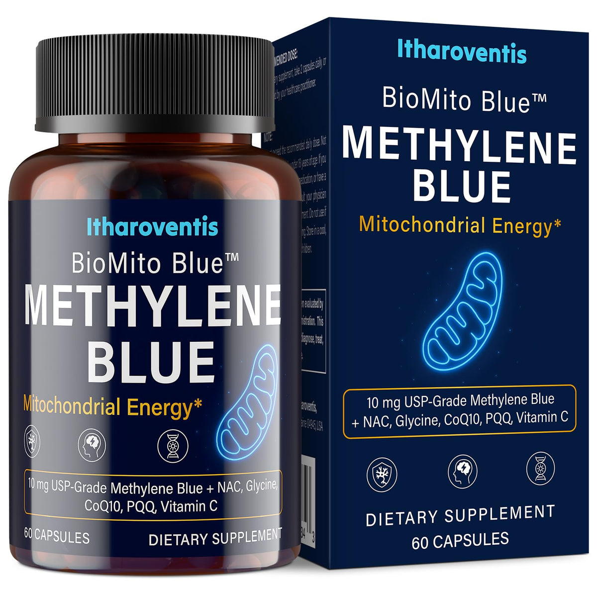 Itharoventis Methylene Blue 60 capsules vue de face