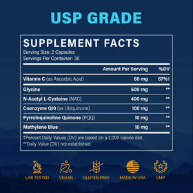Itharoventis Methylene Blue capsules ouvertes montrant leur contenu