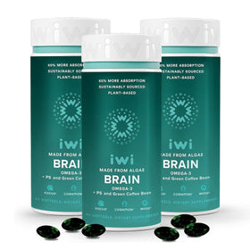 Iwi Brain Omega-3 180 capsules végétaliennes vue de face