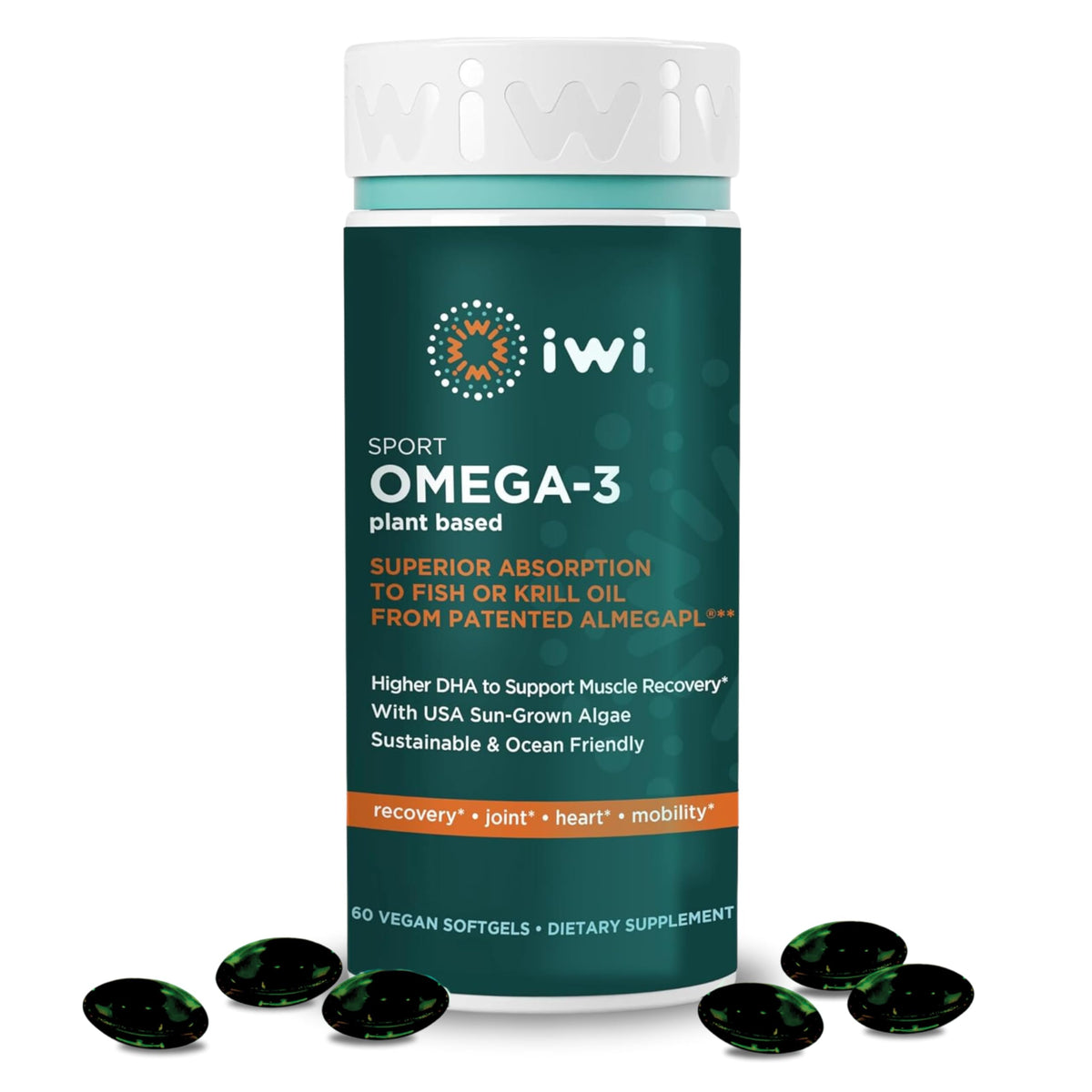 Iwi Omega-3 Sport 60 gélules vue de face avec emballage