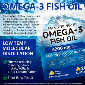 J&H Jasmine&Hyacinth huile de poisson Omega 3 4200 mg étiquette