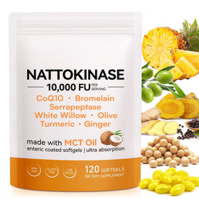 J&H Jasmine&Hyacinth Nattokinase 10 000 FU 120 capsules, vue avant