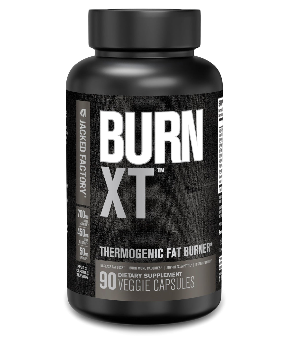Jacked Factory Burn XT Black vue avant du flacon de 90 gélules végétales