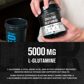 Jacked Factory Créatine + Glutamine ingrédients sur l'emballage