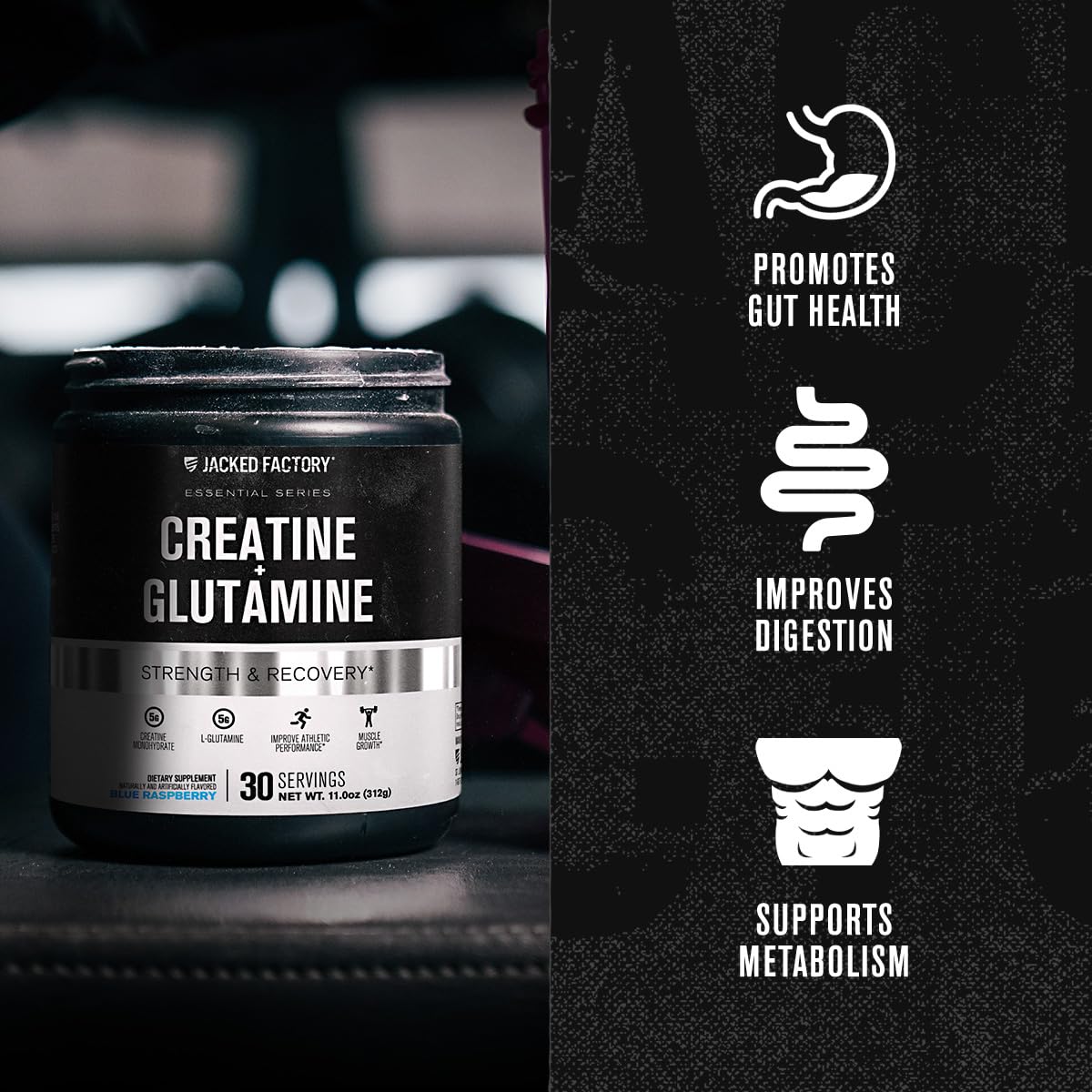 Jacked Factory Créatine + Glutamine utilisation avec shaker