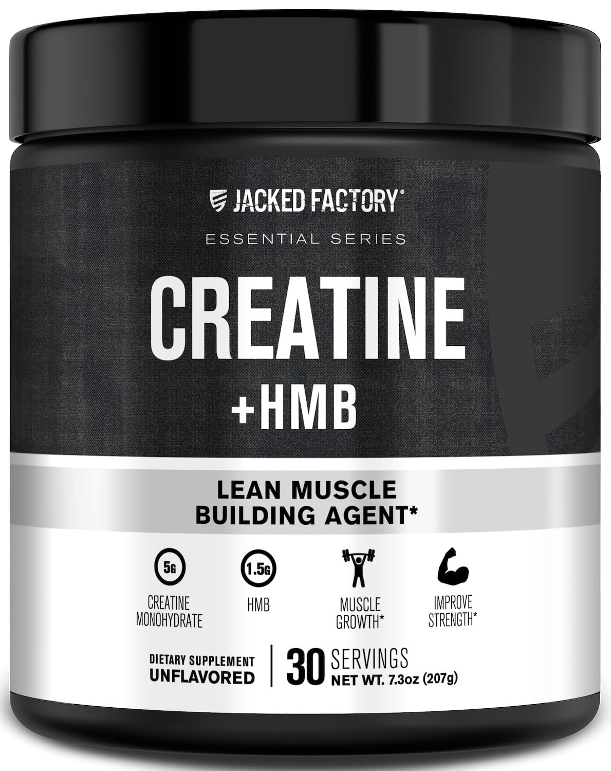 Jacked Factory Créatine HMB poudre non aromatisée vue de face