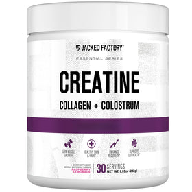 Jacked Factory Créatine pour Femmes pot avec étiquette framboise citron