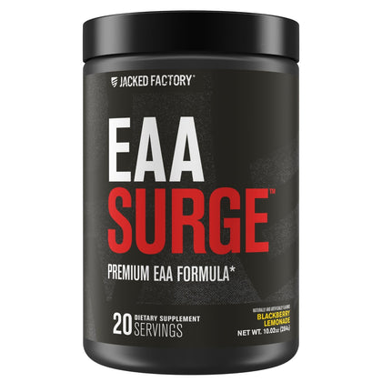 Jacked Factory EAA Surge Poudre d'acides aminés essentiels 372g vue de face