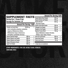 Jacked Factory Green Surge Poudre Superaliment 18g Saveur Pomme Acide ingrédients