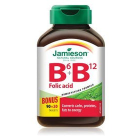 Jamieson B6 + B12 Acide Folique 110 comprimés vue avant