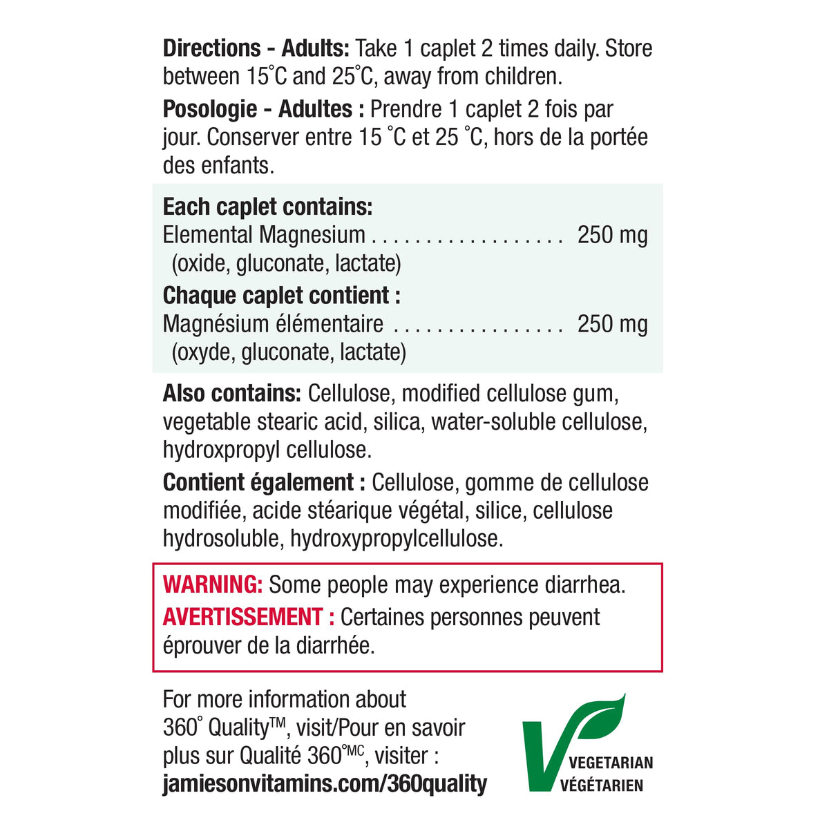 Jamieson compléments alimentaires magnésium sur un fond neutre