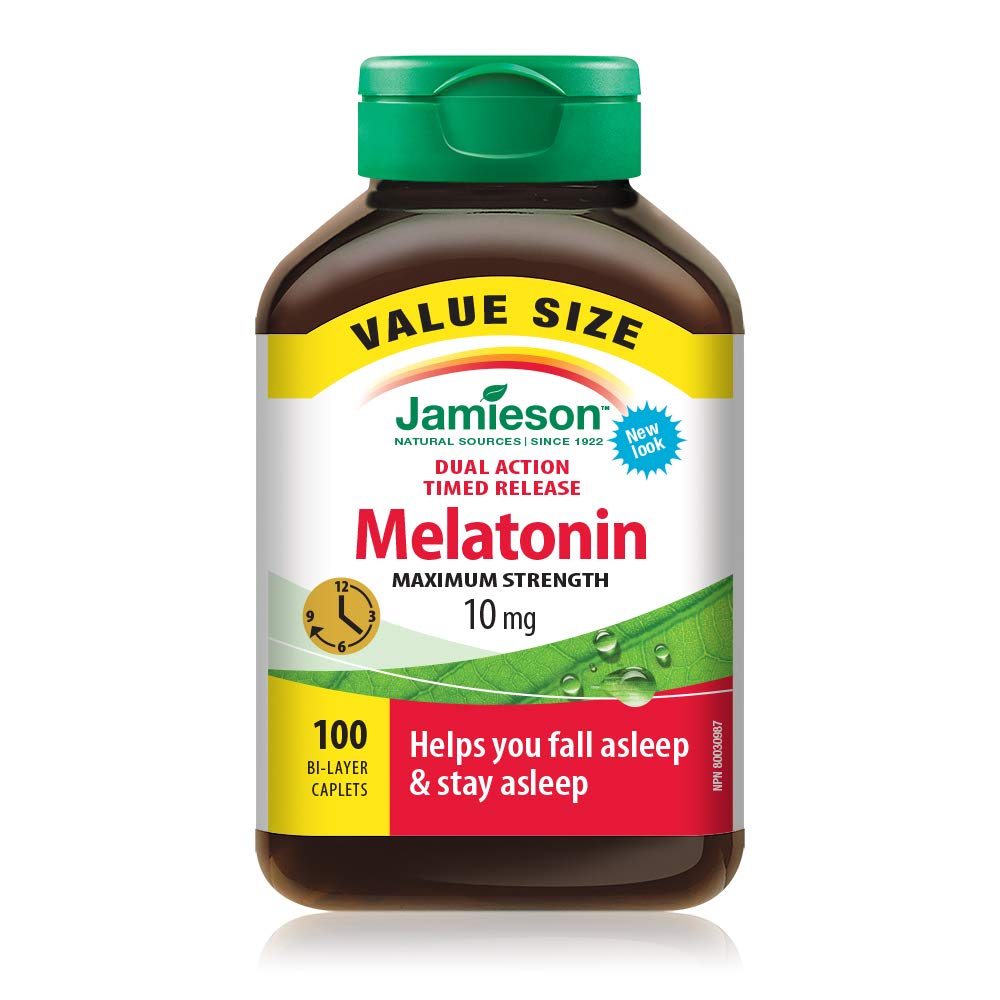 Jamieson Mélatonine 10mg 100 comprimés boîte vue de face
