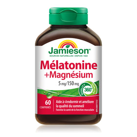 Jamieson Mélatonine avec Magnésium 5mg/150mg comprimés arrière