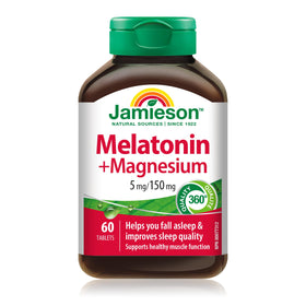 Jamieson Mélatonine avec Magnésium 5mg/150mg comprimés avant