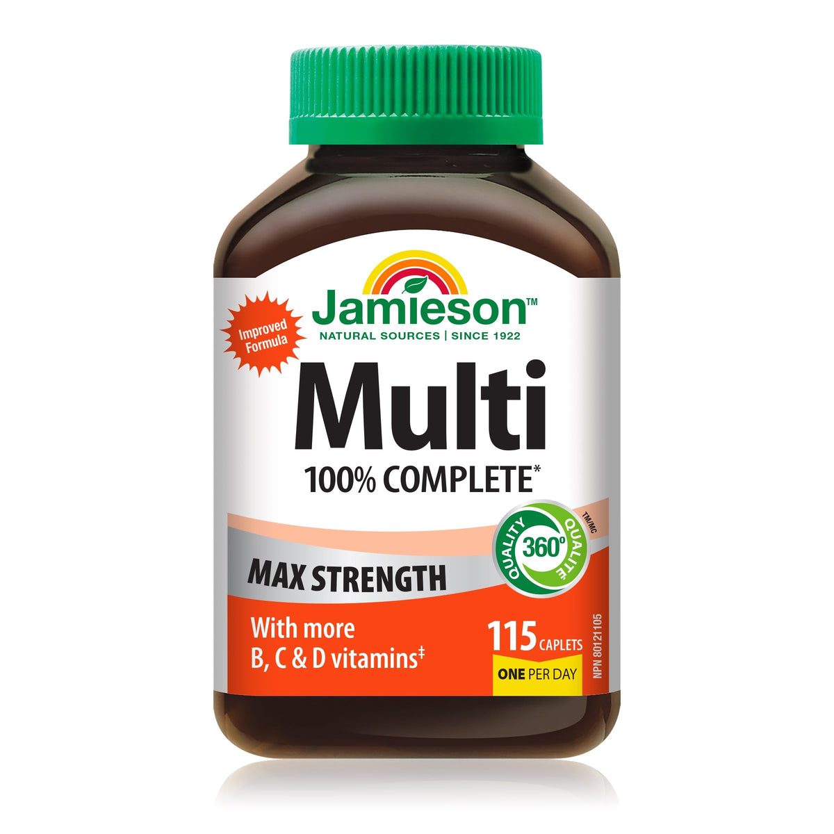 Jamieson Multivitamine Complète Max Force 115 Capsules, vue de face