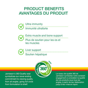 Jamieson Multivitamine Complète Max Force, capsules sur fond blanc