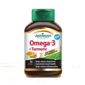 Jamieson Omega-3 + Curcuma 75 gélules molles vue avant