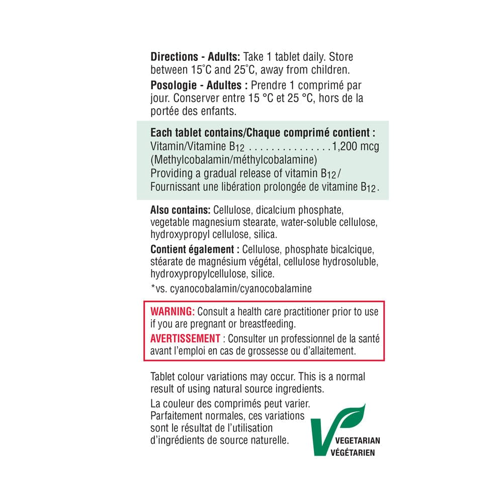 Jamieson Vitamine B12 1200mcg avec d'autres compléments alimentaires