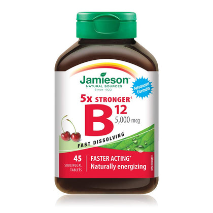 Jamieson Vitamine B12 5000 mcg boîte vue avant
