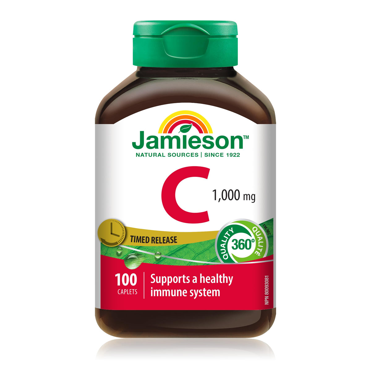 Jamieson Vitamine C 1 000 mg comprimés à libération prolongée, vue avant