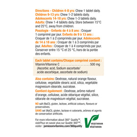 Jamieson Vitamine C Orange 500mg 120 comprimés côté