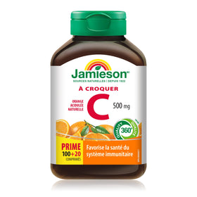 Jamieson Vitamine C Orange 500mg 120 comprimés emballage