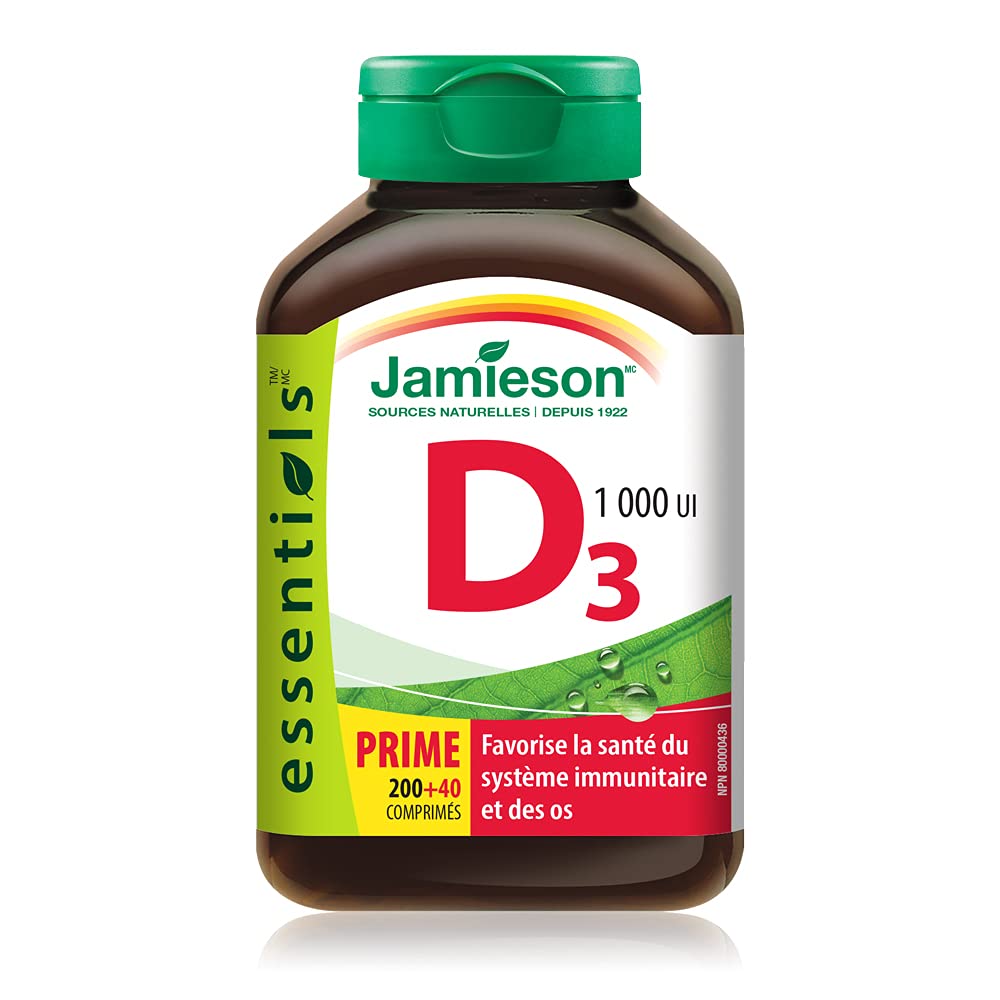 Jamieson Vitamine D3 1 000 UI 240 comprimés vue de dos