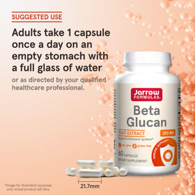 Jarrow Beta Glucan avec verre d'eau