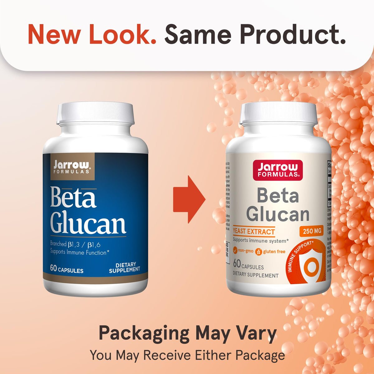 Jarrow Beta Glucan capsules sur fond blanc