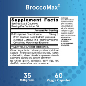 Jarrow BroccoMax 35 mg gélules végétales sur une table