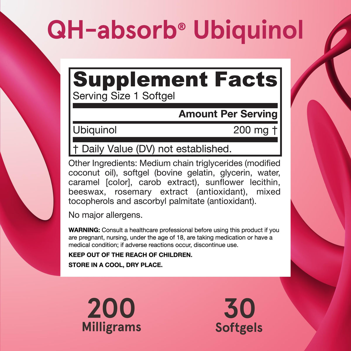 Jarrow CoQ10 Ubiquinol 200 mg gélules souples sur une table