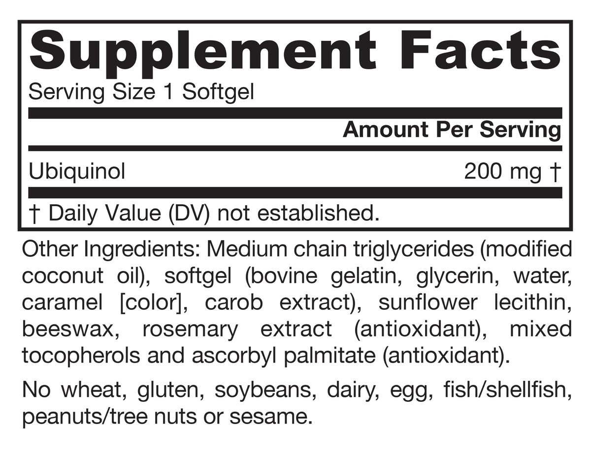 Jarrow CoQ10 Ubiquinol 200mg gélules molles avec une cuillère doseuse