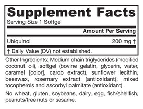Jarrow CoQ10 Ubiquinol 200mg gélules molles avec une cuillère doseuse