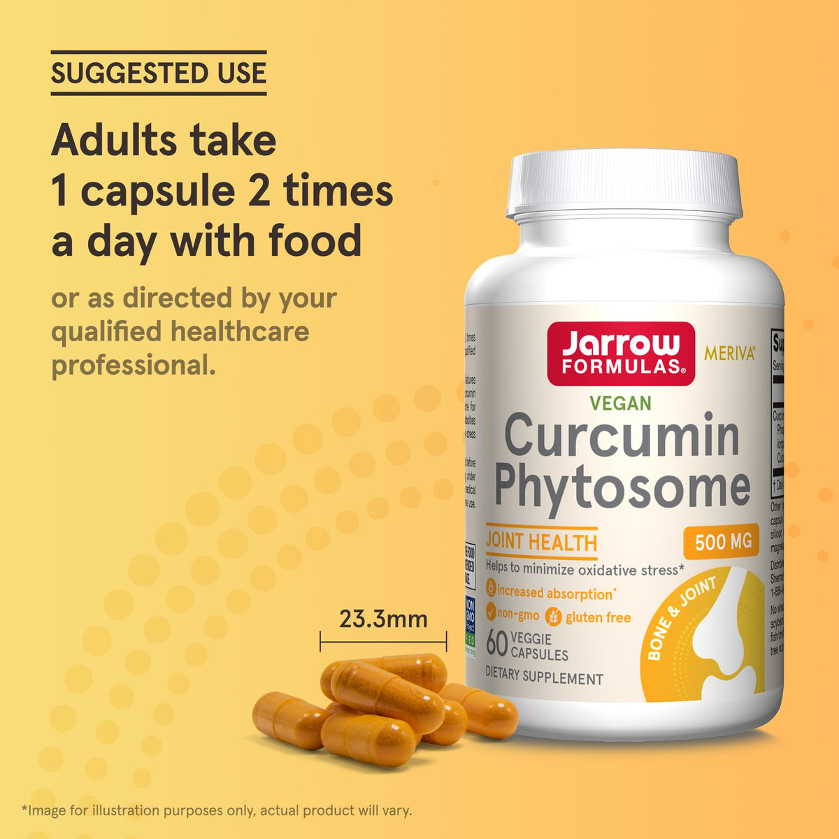 Jarrow Curcumin Phytosome 500 mg affichant les ingrédients
