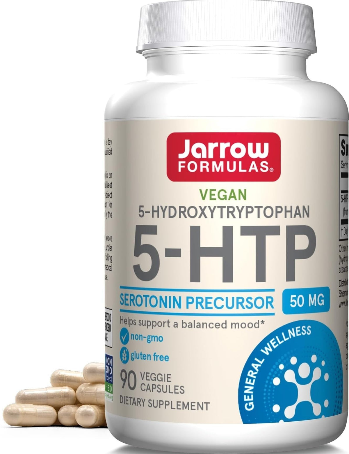 Jarrow Formulas 5-HTP 100 mg 90 capsules végétales, vue avant