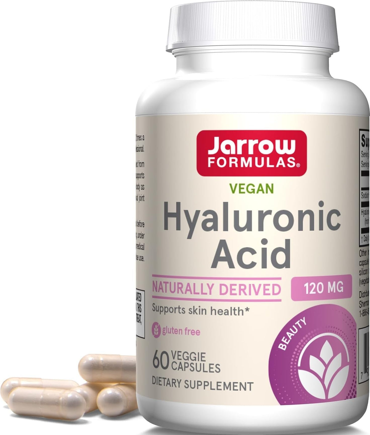Jarrow Formulas Acide Hyaluronique 120 mg 60 capsules vue avant