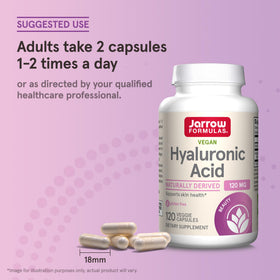 Jarrow Formulas Acide Hyaluronique 120 mg gélules avec un fond nature