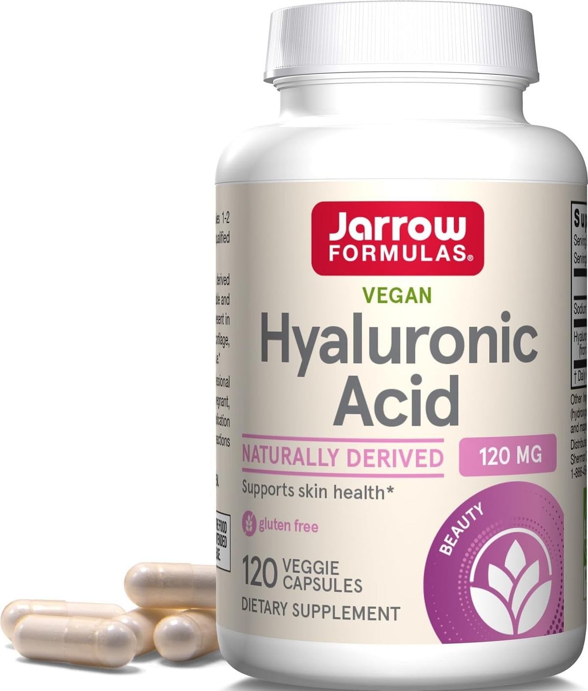 Jarrow Formulas Acide Hyaluronique 120 mg gélules vue de face