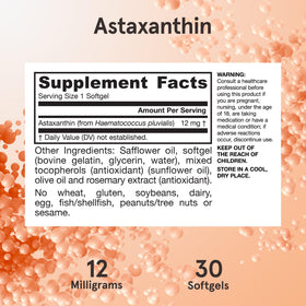 Jarrow Formulas Astaxanthin 12mg gélules souples ouvertes