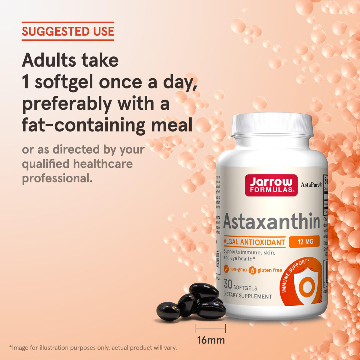 Jarrow Formulas Astaxanthin 12mg gélules souples sur table