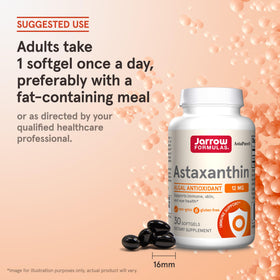Jarrow Formulas Astaxanthin 12mg gélules souples sur table