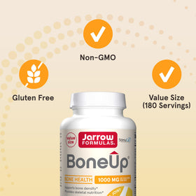 Jarrow Formulas BoneUp capsules ouvertes montrant la taille