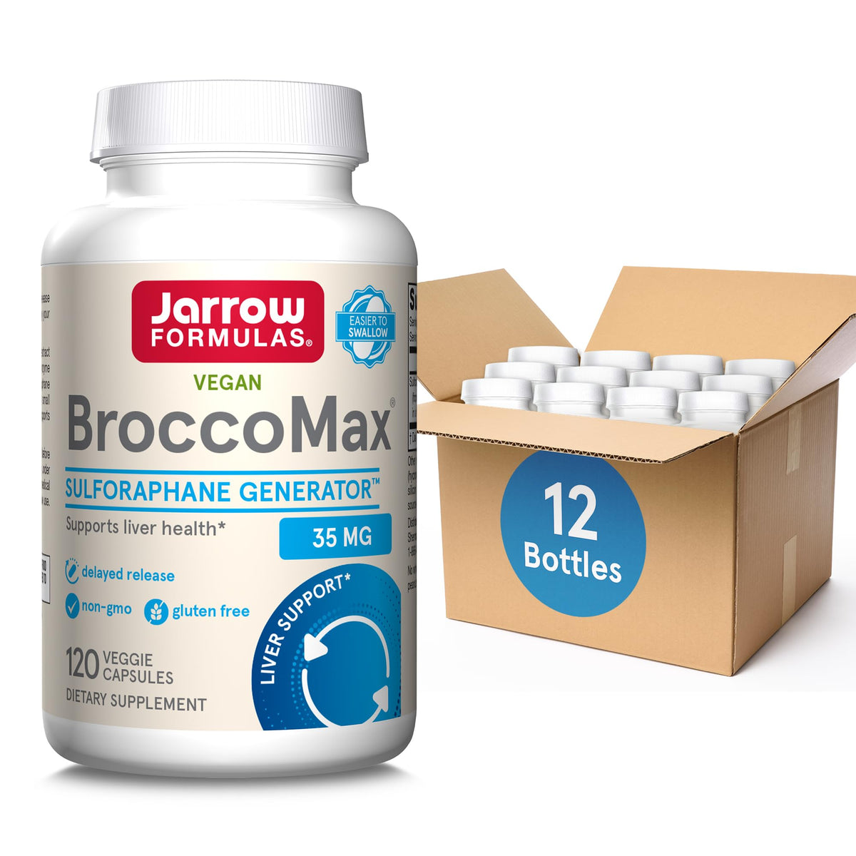 Jarrow Formulas BroccoMax 35 MG Sulforaphane 120 capsules front view