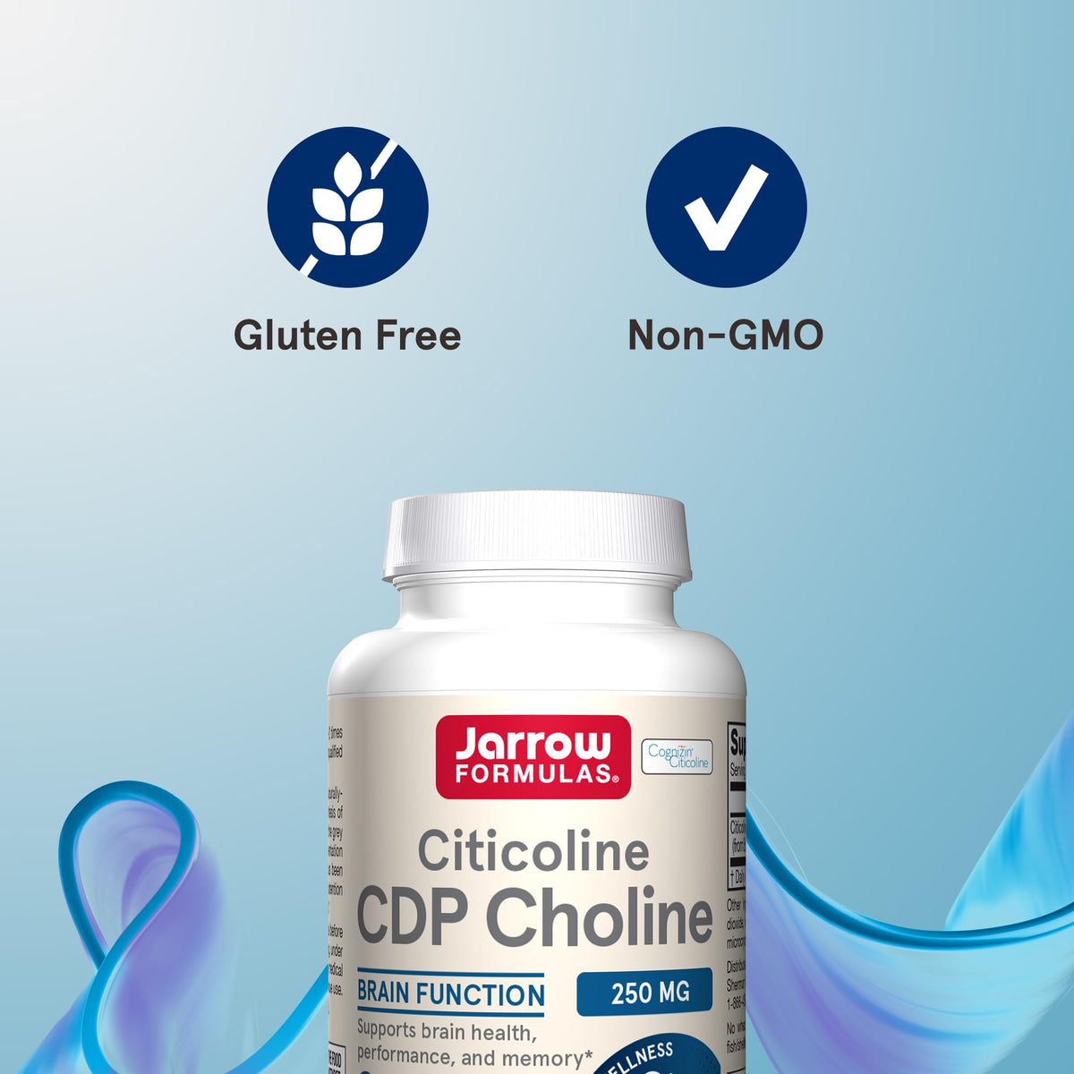 Jarrow Formulas Citicoline CDP 250 mg prise avec un verre d'eau